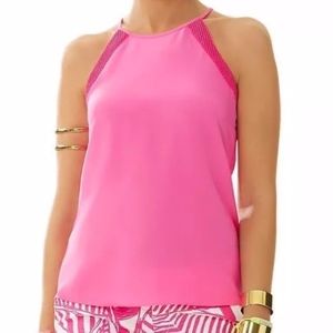 Lilly Pulitzer S Jolie Top Tank Pink Silk Mesh